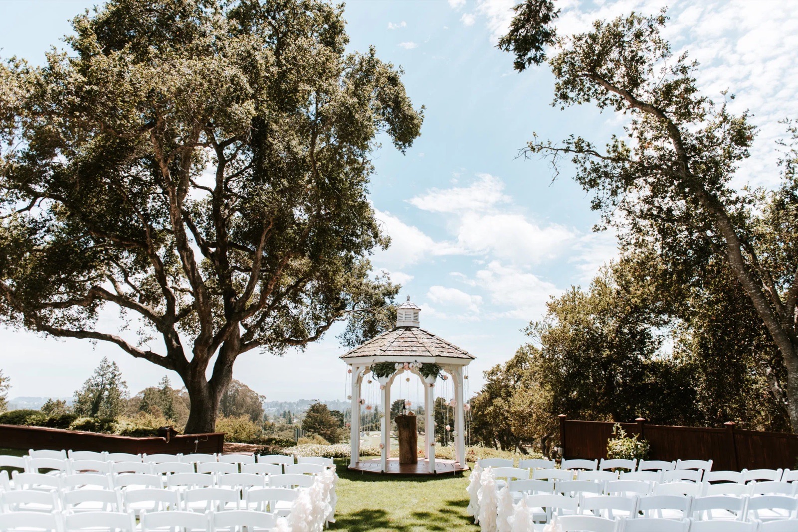 Ceremony lawn and gazebo at Hollins House